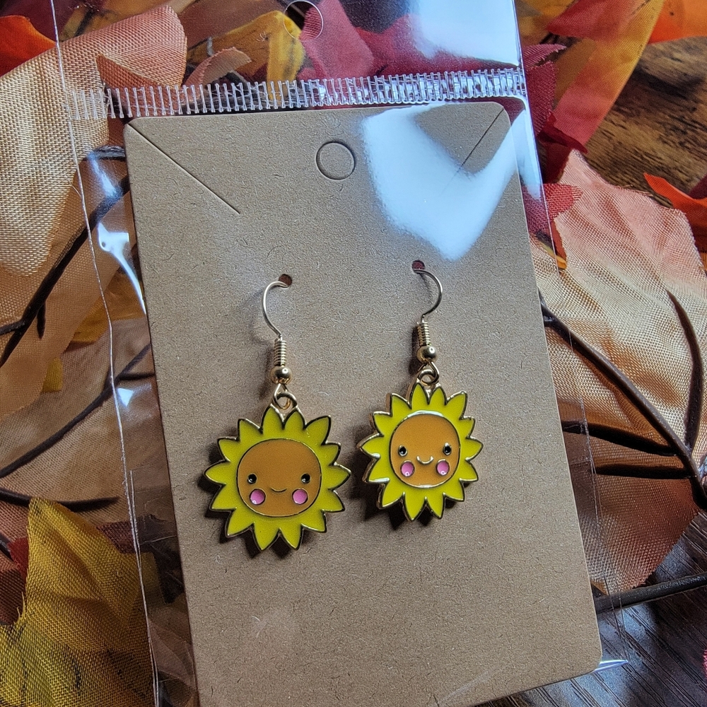 🍁8 Final!! Sunflower Smiley Earrings